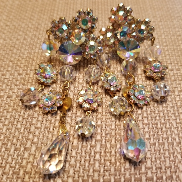 Jewelry - Spectacular Imported Aurora  Borealis Crystal Ears